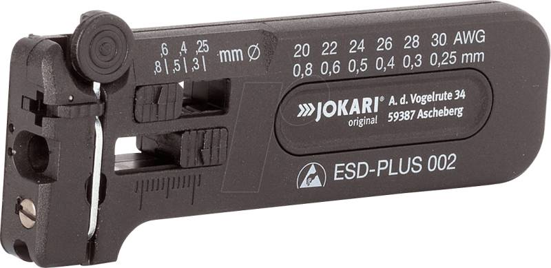 JOK 40 028 - Abisolierwerkzeug, ESD-Plus 002, 102 mm, 0,25-0,80 mm Ø von Jokari