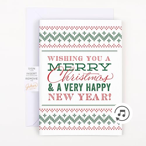 Joker Greeting Frohe Weihnachten Streichkarte - Lustige Weihnachtskarte - Streich - Nonstop Musik & Glitzer von Joker Greeting