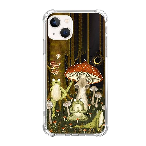 Hippy Frog Yoga Collage Handyhülle Kompatibel mit iPhone 14, Pilzwald Hülle für Mädchen Frauen Männer, Silikon Stoßfest TPU Bumper Schutzhülle für iPhone 14 Hippy Frog Yoga Collage Handyhülle Kompatibel mit iPhone 14, Pilzwald Hülle für Mädchen Frauen Männer, Silikon Stoßfest TPU Bumper Schutzhülle für iPhone 14 von Joktruay