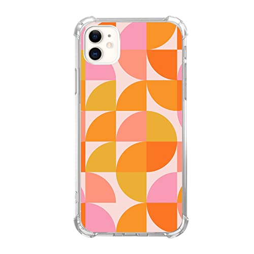 Joktruay 70er Jahre Regenbogen Blumen Handyhülle Kompatibel mit iPhone 11, Mitte Jahrhundert Moderne Geometrie in Rosa und Orange Kunstdruck Silikon Stoßfest TPU Bumper Case für iPhone 11 Joktruay 70er Jahre Regenbogen Blumen Handyhülle Kompatibel mit iPhone 11, Mitte Jahrhundert Moderne Geometrie in Rosa und Orange Kunstdruck Silikon Stoßfest TPU Bumper Case für iPhone 11 von Joktruay