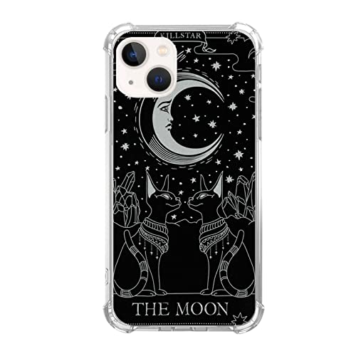 Joktruay The Moon Tarot Handyhülle kompatibel mit iPhone 14, schwarze Katze und Mond Hülle für iPhone 14, einzigartige trendige TPU-Bumper für Männer und Frauen Joktruay The Moon Tarot Handyhülle kompatibel mit iPhone 14, schwarze Katze und Mond Hülle für iPhone 14, einzigartige trendige TPU-Bumper für Männer und Frauen von Joktruay