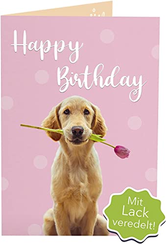 Joli Coon Geburtstagskarte - Happy Birthday Karte - A6 mit Premium Kuvert blau von Joli Coon