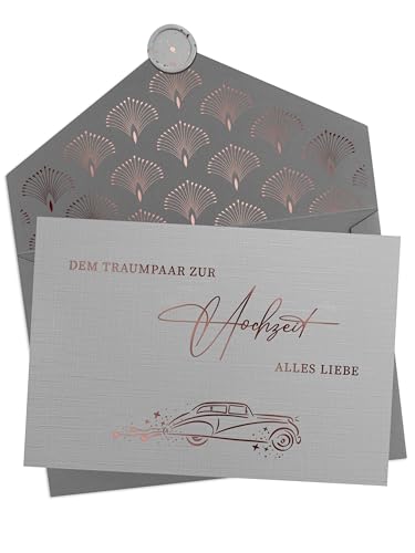 Joli Coon Hochzeitskarte - Dem Traumpaar zur Hochzeit alles Liebe - Kuvert und Wachssiegel von Joli Coon