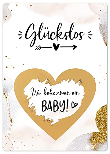 Joli Coon Rubbelkarte Wir bekommen ein Baby - Schwangerschaft verkünden Baby mit Rubbelkarten von Joli Coon