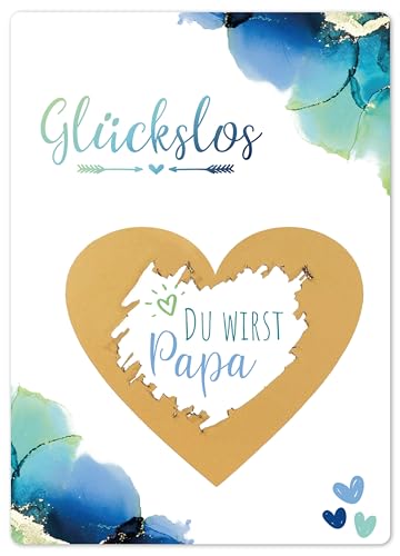 JoliCoon Rubbelkarte Du wirst Papa - Schwangerschaft verkünden Papa mit Rubbellosen von Joli Coon