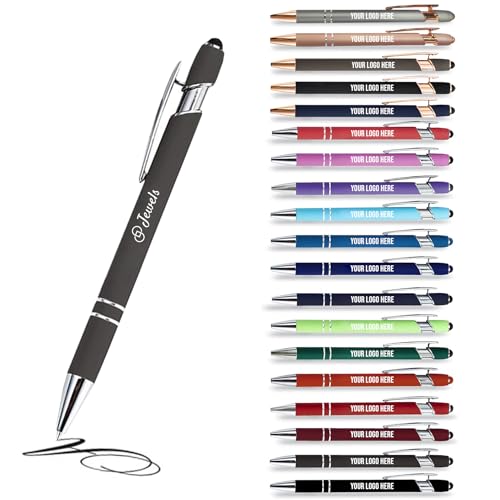 Jolis Papiers Kugelschreiber 2 in 1 Personalisiert mit Ihrem Logo, Werbe-Kugelschreiber (18 Farben erhältlich) (500er-Set, Grau) von Jolis Papiers