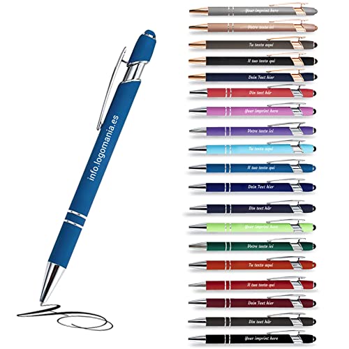 Jolis Papiers Kugelschreiber mit gravur 2-in-1-Stift mit Ihrem personalisierten Text im 12er-Set (Hellblau, 12) von Jolis Papiers