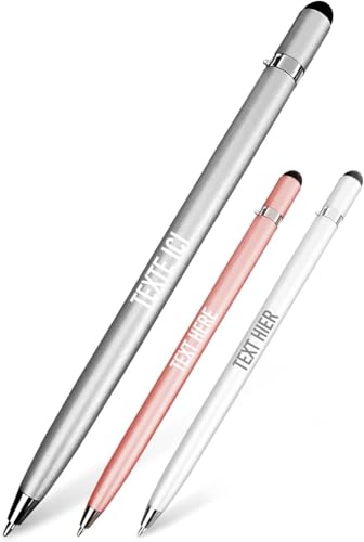 Pretty PenTouch 2-in-1 Design Custom Pen Papers mit Stift für Telefonbildschirme und Tablets. Französische Marke. Einziehbar. (Custom Metallic Grau. 500) von Jolis Papiers