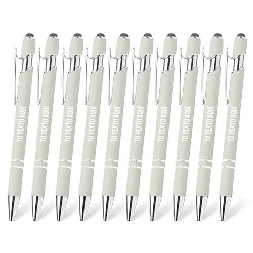 Jolis Papiers Personalisierter 2-in-1-Stift mit Eingabestift für Telefon. Tablets. Französische Marke. Schwarze Tinte. Pastellfarben (Chrom. Kreide. 10) von Jolis Papiers