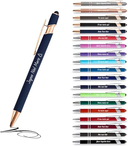 Jolis Papiers - x1 - Stift personalisiert 2 in 1 - Personalisiert Kugelschreiber mit Gravur I Rosegold-metall I in Geschenketui I Softtouch Feeling I schwarz schreiben I integrierter Stylus Jolis Papiers - x1 - Stift personalisiert 2 in 1 - Personalisiert Kugelschreiber mit Gravur I Rosegold-metall I in Geschenketui I Softtouch Feeling I schwarz schreiben I integrierter Stylus von Jolis Papiers
