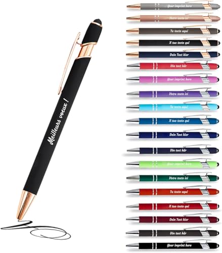 Jolis Papiers - x1 - Stift personalisiert 2 in 1 - Personalisiert Kugelschreiber mit Gravur I Rosegold-metall I in Geschenketui I Softtouch Feeling I schwarz schreiben I integrierter Stylus Jolis Papiers - x1 - Stift personalisiert 2 in 1 - Personalisiert Kugelschreiber mit Gravur I Rosegold-metall I in Geschenketui I Softtouch Feeling I schwarz schreiben I integrierter Stylus von Jolis Papiers