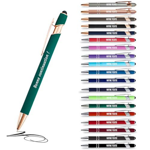 Jolis Papiers - x1 - Stift personalisiert 2 in 1 - Personalisiert Kugelschreiber mit Gravur I Rosegold-metall I in Geschenketui I Softtouch Feeling I schwarz schreiben I integrierter Stylus Jolis Papiers - x1 - Stift personalisiert 2 in 1 - Personalisiert Kugelschreiber mit Gravur I Rosegold-metall I in Geschenketui I Softtouch Feeling I schwarz schreiben I integrierter Stylus von Jolis Papiers