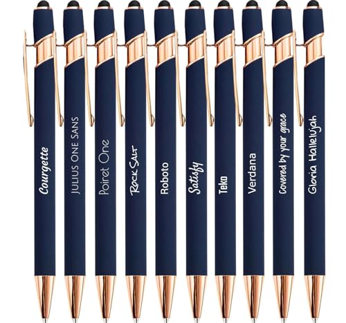 Jolis Papiers - x10 - Stift personalisiert 2 in 1 - Personalisiert Kugelschreiber mit Gravur I Rosegold-metall I Softtouch Feeling I schwarz schreiben I integrierter Stylus Jolis Papiers - x10 - Stift personalisiert 2 in 1 - Personalisiert Kugelschreiber mit Gravur I Rosegold-metall I Softtouch Feeling I schwarz schreiben I integrierter Stylus von Jolis Papiers