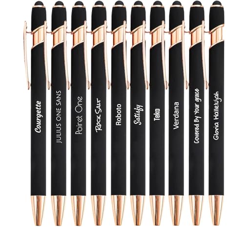 Jolis Papiers - x10 - Stift personalisiert 2 in 1 - Personalisiert Kugelschreiber mit Gravur I Rosegold-metall I Softtouch Feeling I schwarz schreiben I integrierter Stylus Jolis Papiers - x10 - Stift personalisiert 2 in 1 - Personalisiert Kugelschreiber mit Gravur I Rosegold-metall I Softtouch Feeling I schwarz schreiben I integrierter Stylus von Jolis Papiers