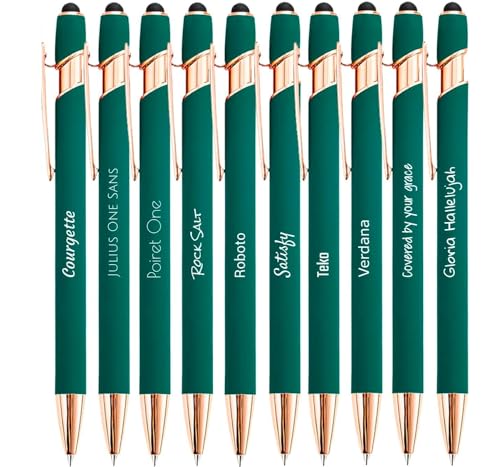 Jolis Papiers - x10 - Stift personalisiert 2 in 1 - Personalisiert Kugelschreiber mit Gravur I Rosegold-metall I Softtouch Feeling I schwarz schreiben I integrierter Stylus Jolis Papiers - x10 - Stift personalisiert 2 in 1 - Personalisiert Kugelschreiber mit Gravur I Rosegold-metall I Softtouch Feeling I schwarz schreiben I integrierter Stylus von Jolis Papiers
