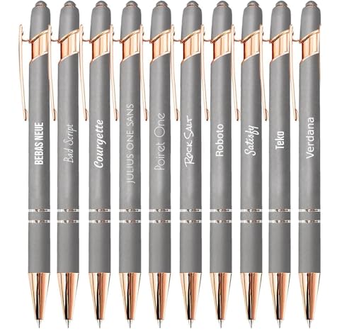 Jolis Papiers - x10 - Stift personalisiert 2 in 1 - Personalisiert Kugelschreiber mit Gravur I Rosegold-metall I Softtouch Feeling I schwarz schreiben I integrierter Stylus Jolis Papiers - x10 - Stift personalisiert 2 in 1 - Personalisiert Kugelschreiber mit Gravur I Rosegold-metall I Softtouch Feeling I schwarz schreiben I integrierter Stylus von Jolis Papiers