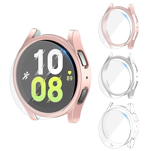 [3 + 3 Stück] Jomitvp Matte Hülle, kompatibel mit Jomitvp Watch 6, 44 mm, mit wasserdichter Displayschutzfolie aus gehärtetem Glas, vollständige Harte PC-Abdeckung für Jomitvp Watch 6 44 mm von Jomitvp