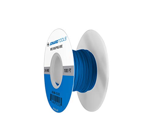 Jonard Tools R24B-0100 Kynar-Kupferdrahtrolle, isoliert, blau, 24 AWG, 100 Fuß Länge Jonard Tools R24B-0100 Kynar-Kupferdrahtrolle, isoliert, blau, 24 AWG, 100 Fuß Länge von Jonard Tools