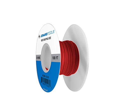 Jonard Tools R24R-0100 Rote isolierte Kynar-Kupferdrahtrolle, 24 AWG, 100 Fuß Länge Jonard Tools R24R-0100 Rote isolierte Kynar-Kupferdrahtrolle, 24 AWG, 100 Fuß Länge von Jonard Tools