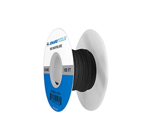 Jonard Tools R28BLK-0100 Schwarze isolierte Kynar-Kupferdrahtrolle, 28 AWG, 100 Fuß Länge Jonard Tools R28BLK-0100 Schwarze isolierte Kynar-Kupferdrahtrolle, 28 AWG, 100 Fuß Länge von Jonard Tools