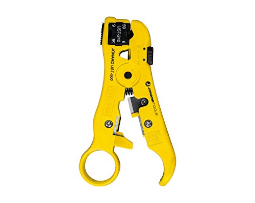 Jonard Tools UST-540 Universelles Abisolierwerkzeug mit Kabelstopp für KOAX-, Netzwerk- und Telefonkabel von Jonard Tools