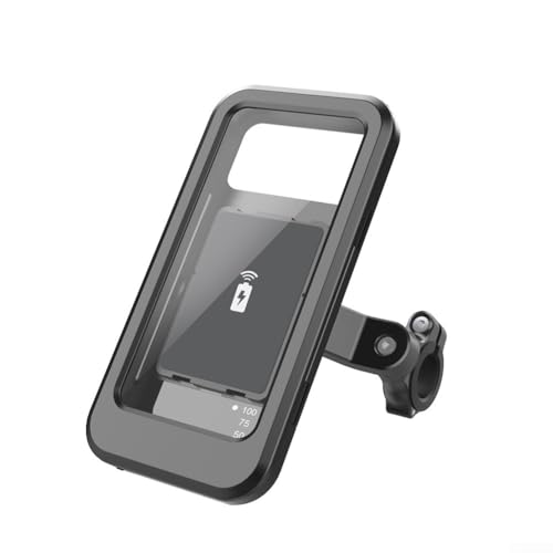 Jonikuper Wetterfeste Motorrad Handyhalterung mit kabellosem Laden - Lenkerhalterung für Smartphones - Sicherer Sitz für Geräte bis 7 Zoll - Schnelle Einrichtung von Jonikuper