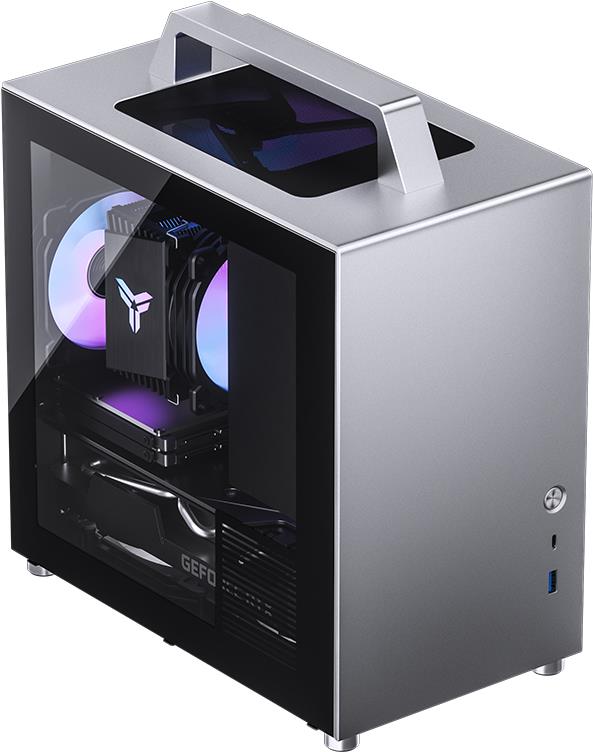 Jonsbo T8 PLUS - Mini Tower - PC - Silber - Mini-ITX - Aluminium - Stahl - Geh�rtetes Glas - Gaming (6970620551753) von Jonsbo
