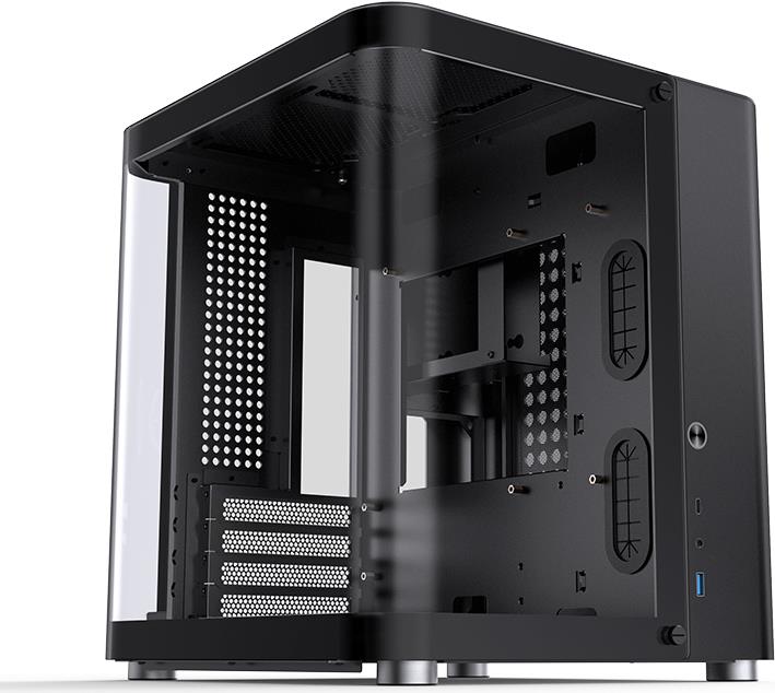 Jonsbo TK-1 2.0 Micro-ATX Gehäuse Tempered Glass - schwarz - Modernes Micro-ATX-Gehäuse von Jonsbo in Weiß - auffälliges Design aus Stahl - mit u-förmigen Tempered Glass an Seite und Front - Grafikkarten bis 280 mm - bis zu 4x 120-mm-Lüfter möglich - Platz für einen 240-mm-Radiator - Mainboards bis Micro-ATX (TK-1 BLACK) Jonsbo TK-1 2.0 Micro-ATX Gehäuse Tempered Glass - schwarz - Modernes Micro-ATX-Gehäuse von Jonsbo in Weiß - auffälliges Design aus Stahl - mit u-förmigen Tempered Glass an Seite und Front - Grafikkarten bis 280 mm - bis zu 4x 120-mm-Lüfter möglich - Platz für einen 240-mm-Radiator - Mainboards bis Micro-ATX (TK-1 BLACK) von Jonsbo