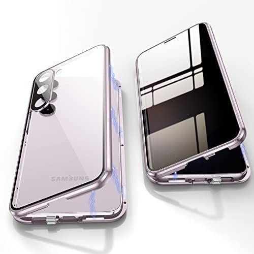 Jonwelsy Anti Peeping Hülle für Samsung Galaxy S23 Plus, 360 Grad Schutz Case, Privatsphäre Gehärtetes Glas Anti-Spähen Cover, Stark Magnetische Adsorption Metallrahmen Handyhülle für S23+ (Violett) Jonwelsy Anti Peeping Hülle für Samsung Galaxy S23 Plus, 360 Grad Schutz Case, Privatsphäre Gehärtetes Glas Anti-Spähen Cover, Stark Magnetische Adsorption Metallrahmen Handyhülle für S23+ (Violett) von Jonwelsy