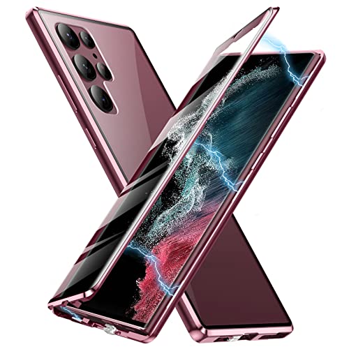 Jonwelsy Hülle für Samsung Galaxy S22 Ultra, 360 Grad Vorne und Hinten Klar Gehärtetes Glas Ganzkörper Schutz Magnetische Adsorption Metall Bumper Rahmen Flip Cover für Samsung S22 Ultra Jonwelsy Hülle für Samsung Galaxy S22 Ultra, 360 Grad Vorne und Hinten Klar Gehärtetes Glas Ganzkörper Schutz Magnetische Adsorption Metall Bumper Rahmen Flip Cover für Samsung S22 Ultra von Jonwelsy