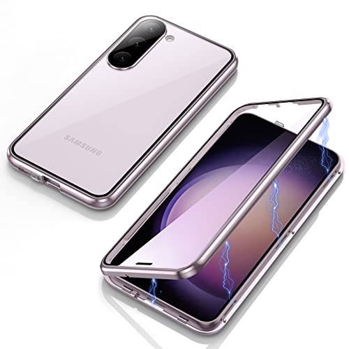 Jonwelsy Hülle für Samsung Galaxy S23 Plus, Magnetische Adsorption Metall Stoßstange Flip Cover mit 360 Grad Schutz Doppelte Seiten Transparent Gehärtetes Glas Handyhülle für Samsung S23+ (Violett) Jonwelsy Hülle für Samsung Galaxy S23 Plus, Magnetische Adsorption Metall Stoßstange Flip Cover mit 360 Grad Schutz Doppelte Seiten Transparent Gehärtetes Glas Handyhülle für Samsung S23+ (Violett) von Jonwelsy
