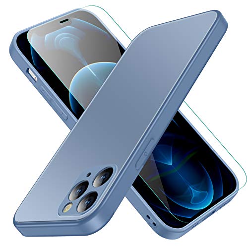 Jonwelsy Kompatibel für iPhone 11 Pro Hülle, Luxus Weich Liquid Silicone Stoßfest Schutz Telefonkasten + Matt Glas Rückseite Case Cover Handyhülle für iPhone 11 Pro (5,8 Zoll) (Pazifikblau) von Jonwelsy