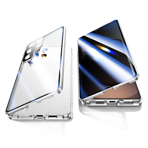 Schutzhülle für Samsung Galaxy S25 Ultra, 360 Grad Vorder- und Rückseite, Privatsphäre, gehärtetes Glas, Anti-Spionage-Bildschirm, Anti-Peep-Magnetadsorption, Metall-Stoßfänger mit Objektivschutz Schutzhülle für Samsung Galaxy S25 Ultra, 360 Grad Vorder- und Rückseite, Privatsphäre, gehärtetes Glas, Anti-Spionage-Bildschirm, Anti-Peep-Magnetadsorption, Metall-Stoßfänger mit Objektivschutz von Jonwelsy
