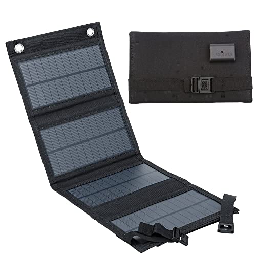 Jooheli Solarpanel, 10W Tragbares Solarladegerät, USB Ports Wasserdicht Solarpanel, Wireless Solar Powerbank für Smartphones, Tablets und mehr, Faltbar Solarpanel für Outdoor Aktivitäten von Jooheli
