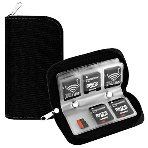 Jooks Speicherkarten Tasche 22 Schlitze Speicher Karte Tasche Schutzhüllen mit Reißverschluss Karte Speicher Wallet Case für SD SDHC MMC CF Micro SD Karten von Jooks