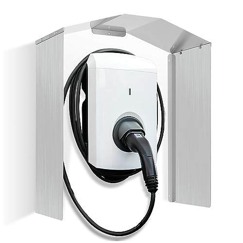 Joparri Wallbox Wetterschutz Edelstahl, Überdachung für Ladesäule Schutzdach für EV Ladestation, 45 x 40 x 20 cm, Regenschutz, UV-Schutz, Sonnenschutz von Joparri