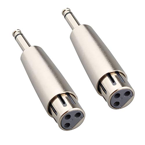 Jopto 2 x XLR-Stecker auf 6,35 mm Klinkenstecker, Mono-Kabel-Kupplung, Adapter, 1/4 Zoll TRS-Adapter, Gender Changer – XLR-F auf 3-polige XLR-Buchse, Stereo-Audio-Mikrofon-Konverter-Anschluss von Jopto