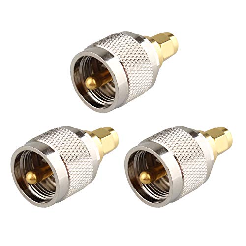 Jopto 3 x RF-Koaxial-Anschluss CB-Radio-Adapter SMA-Stecker auf UHF-Stecker SMA auf PL259 PL-259 SL16 gerader Handfunkantennen-Adapter für CB-Antenne CB Radio Baofeng Wouxun Kenwood Icom Yaesu von Jopto