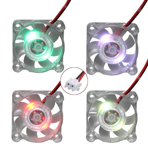 Jopto 4 Stück 3D Drucker Lüfter DC 5V 4010 Bürstenloser Kühlkühler Ventilator 40 x 40 x 10 mm Geräuschloser Kühlung Lüfter mit 28 cm Kabel für 3D-Drucker PC CPU Computergehäuse Lüfterkühler von Jopto