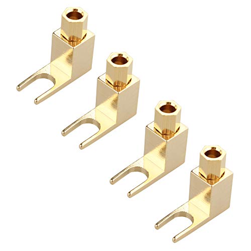 Jopto 4 x Hi End Banane auf Spaten Adapter, Audio Lautsprecherkabel, Vergoldeter Kupferstecker von Jopto