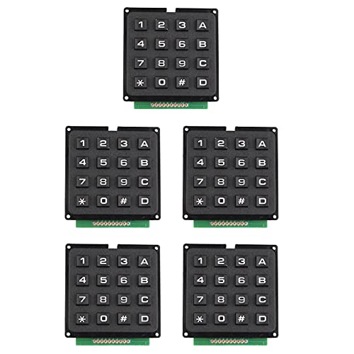 Jopto 5 Stücke 4x4 Matrix Keypad Tastatur 4 x 4 Matrix Array 16 Switch Tastatur Modul 16 Key MCU Membran Switch Keypad Kompatibel mit Arduino und Raspberry Pi von Jopto