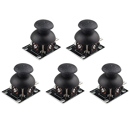 Jopto 5PCS PS2 Spiel Joystick Achsen Sensormodul Biaxialer Joystick Schutz für die Tastensteuerung Kompatibel mit Arduino Robot Raspberry Pi AVR PIC von Jopto