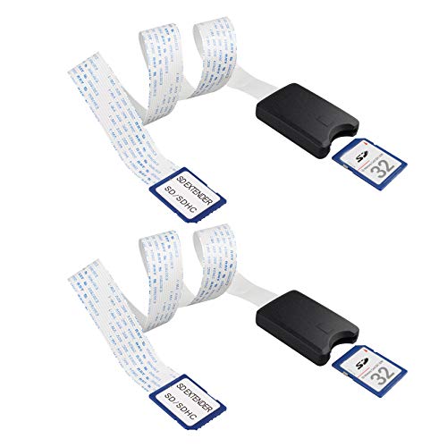 Jopto Flexibles Verlängerungskabel für SD-Karte, 48 cm, kompatibel mit Raspberry Pi, GPS, DVD, LED, Wildkamera, SDHC, SDXC, 2 Stück von Jopto