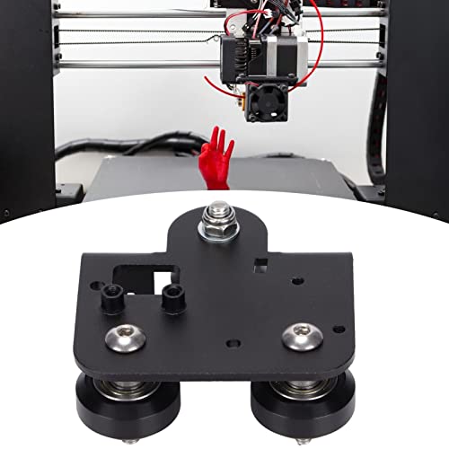 Jopwkuin Extruder-Rückenstütze, Schwarze Metall-3D-Drucker-Extruder-Rückenstützplatte mit Riemenscheibe, Perfekt Kompatibel mit Ender3 V2 von Jopwkuin