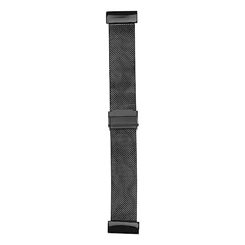 Jopwkuin Smartwatch-Armband, 26 Mm, Stilvolles, Flexibles Edelstahl-Uhrenarmband mit Schnellverschluss, Atmungsaktives Netz, Verstellbar, Zum Laufen für Partys (Schwarz) von Jopwkuin