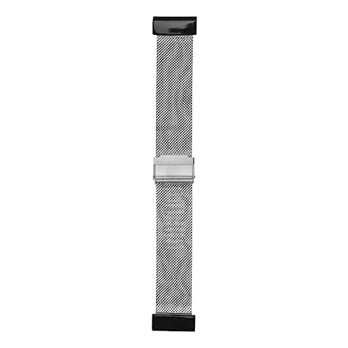 Jopwkuin Smartwatch-Armband, 26 Mm, Stilvolles, Flexibles Edelstahl-Uhrenarmband mit Schnellverschluss, Atmungsaktives Netz, Verstellbar, Zum Laufen für Partys (Silber) von Jopwkuin