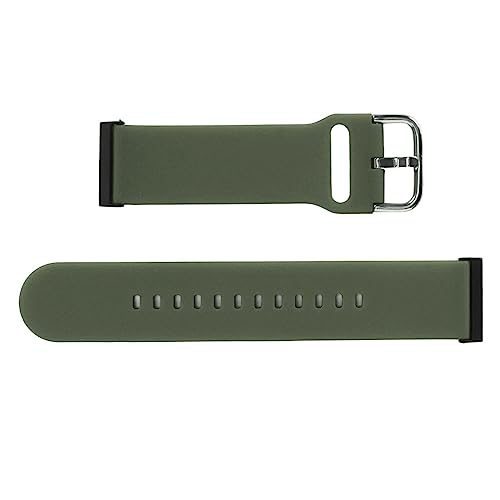 Jopwkuin Smartwatch-Armband, Schweißfestes Ersatz-Smartwatch-Armband, Leichtes Silikon-Uhrenzubehör mit Federsteg für das Tägliche Büro (Armeegrün) von Jopwkuin