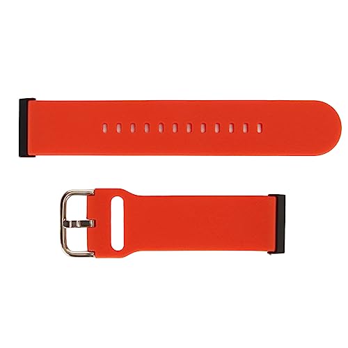 Jopwkuin Smartwatch-Armband, Schweißfestes Ersatz-Smartwatch-Armband, Leichtes Silikon-Uhrenzubehör mit Federsteg für das Tägliche Büro (Rot) von Jopwkuin