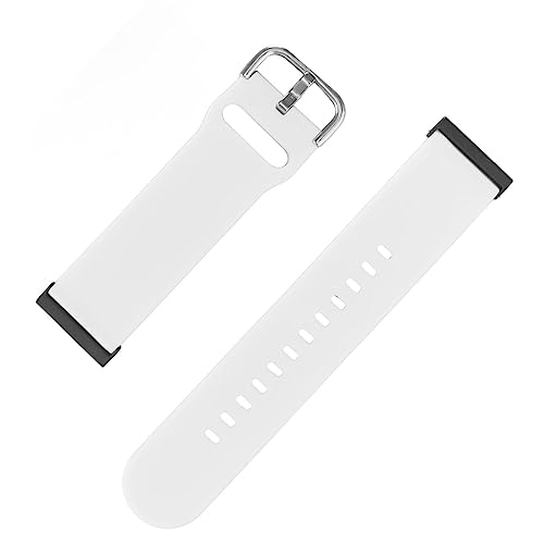 Jopwkuin Smartwatch-Armband, Schweißfestes Ersatz-Smartwatch-Armband, Leichtes Silikon-Uhrenzubehör mit Federsteg für das Tägliche Büro (Weiß) von Jopwkuin