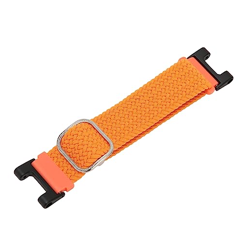 Jopwkuin Sport-Smartwatch-Armband, Nylon, 0,9 Zoll, Atmungsaktiv, Schweißfest, Elastisch, Smartwatch-Armband, Verstellbare Schnalle Zum Laufen (Orange) von Jopwkuin